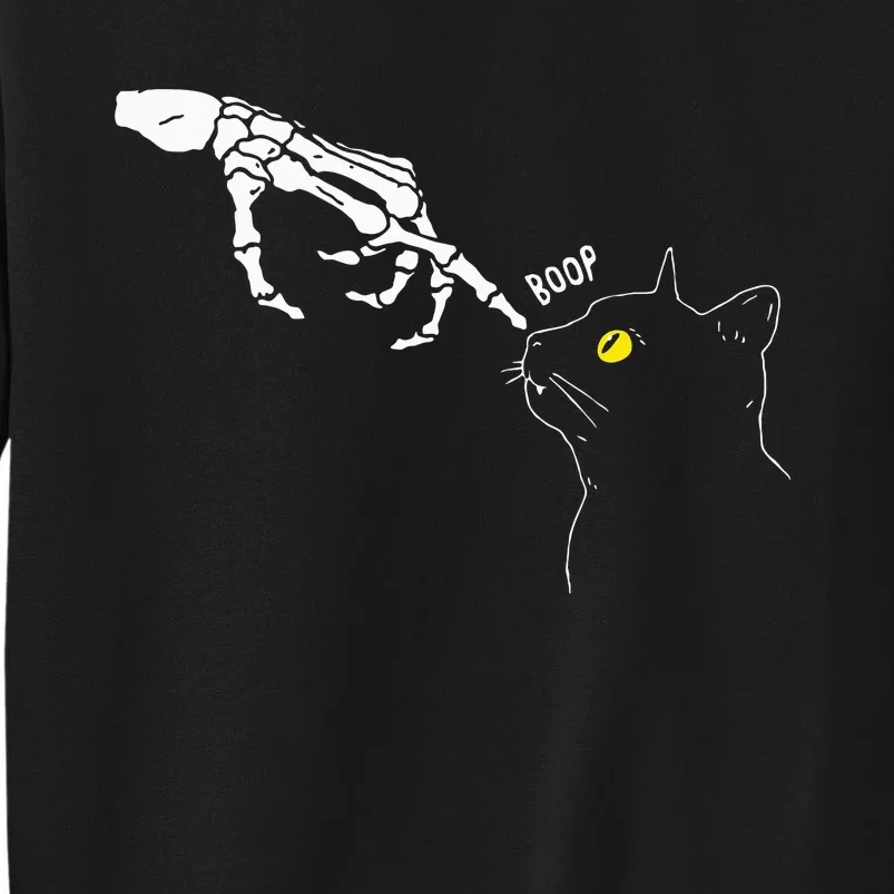 Spooky Boop Skeleton Hand Touch Nose Cat Halloween Sweatshirt