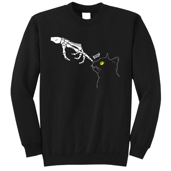 Spooky Boop Skeleton Hand Touch Nose Cat Halloween Sweatshirt