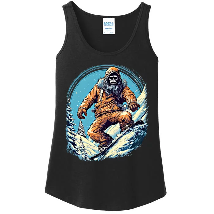 Skateboarding Bigfoot Sasquatch On Skateboard Skater Gift Ladies Essential Tank