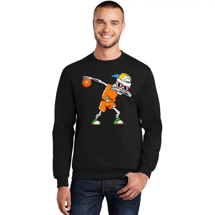 Sport Basketball Skeleton Halloween Costume Tall Sweatshirt