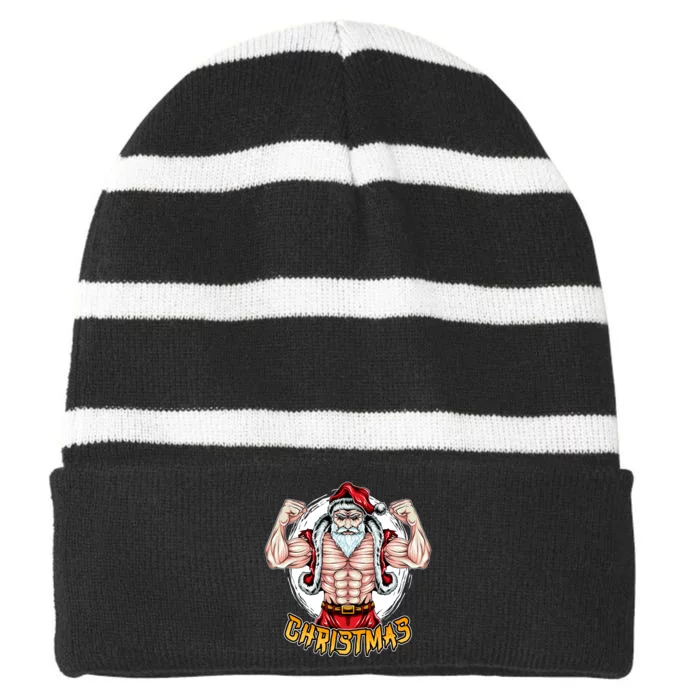 Santa Beast Striped Beanie with Solid Band