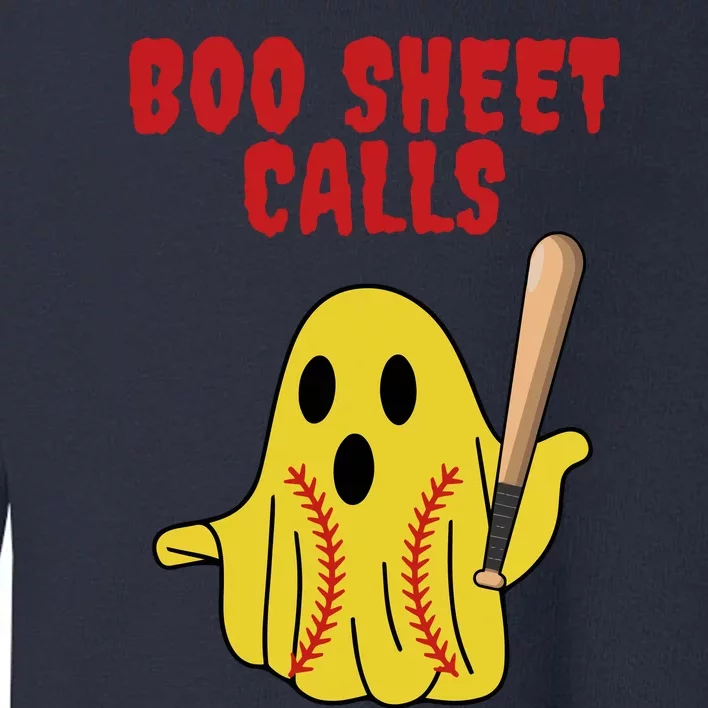 Softball Boo Sheet Calls Halloween Toddler Sweatshirt