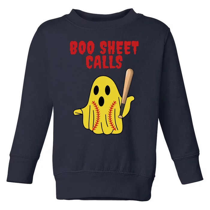 Softball Boo Sheet Calls Halloween Toddler Sweatshirt