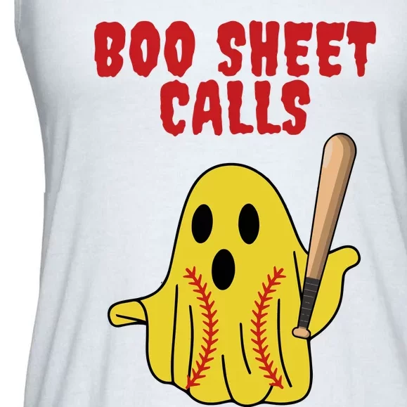 Softball Boo Sheet Calls Halloween Ladies Essential Flowy Tank