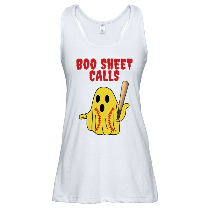 Softball Boo Sheet Calls Halloween Ladies Essential Flowy Tank