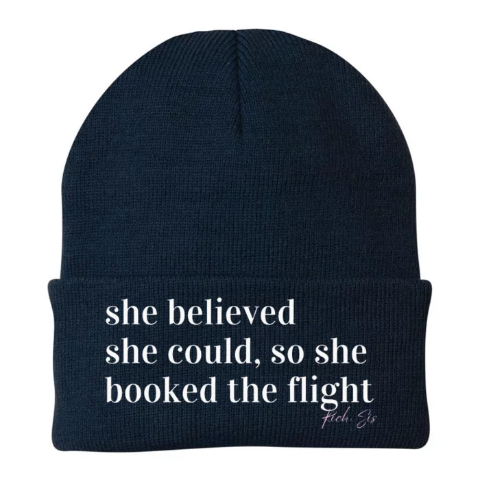 She Believed She Could, So She Booked Knit Cap Winter Beanie