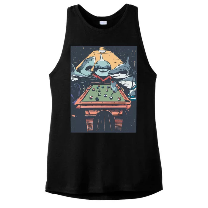 Sharks Billiard Ladies Tri-Blend Wicking Tank