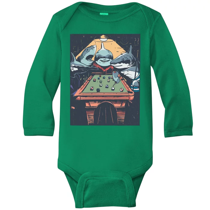 Sharks Billiard Baby Long Sleeve Bodysuit