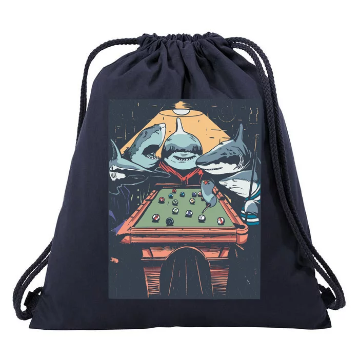 Sharks Billiard Drawstring Bag