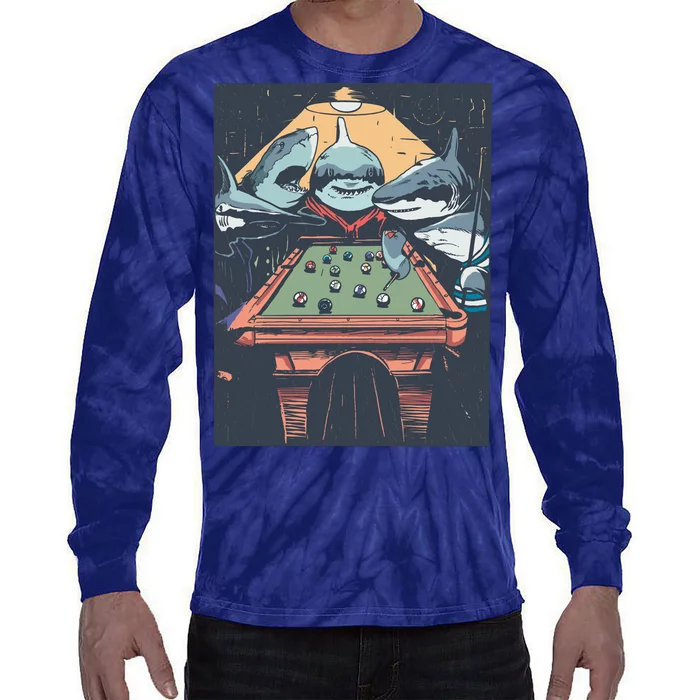 Sharks Billiard Tie-Dye Long Sleeve Shirt