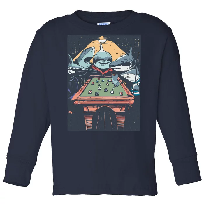 Sharks Billiard Toddler Long Sleeve Shirt