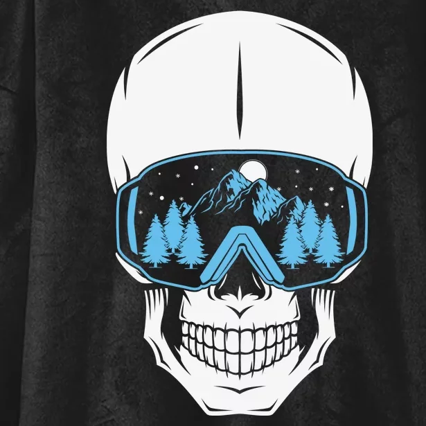 Ski Boarding Skull Hooded Wearable Blanket