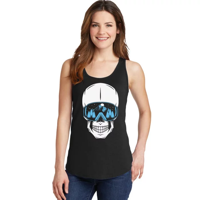 Ski Boarding Skull Ladies Essential Tank