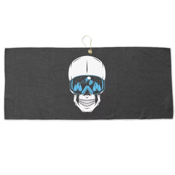 Ski Boarding Skull Large Microfiber Waffle Golf Towel