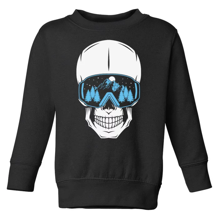 Ski Boarding Skull Toddler Sweatshirt