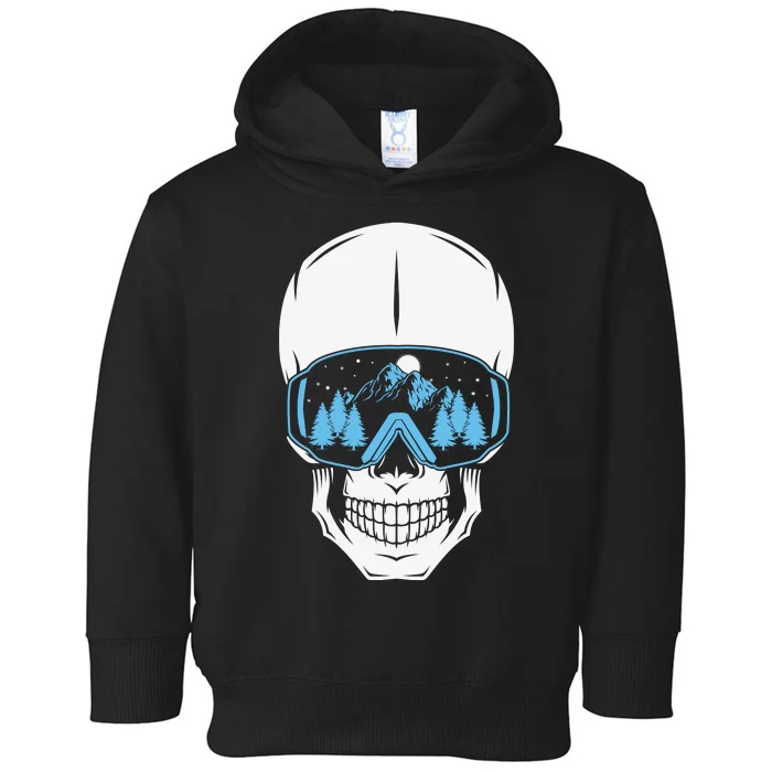 Ski Boarding Skull Toddler Hoodie