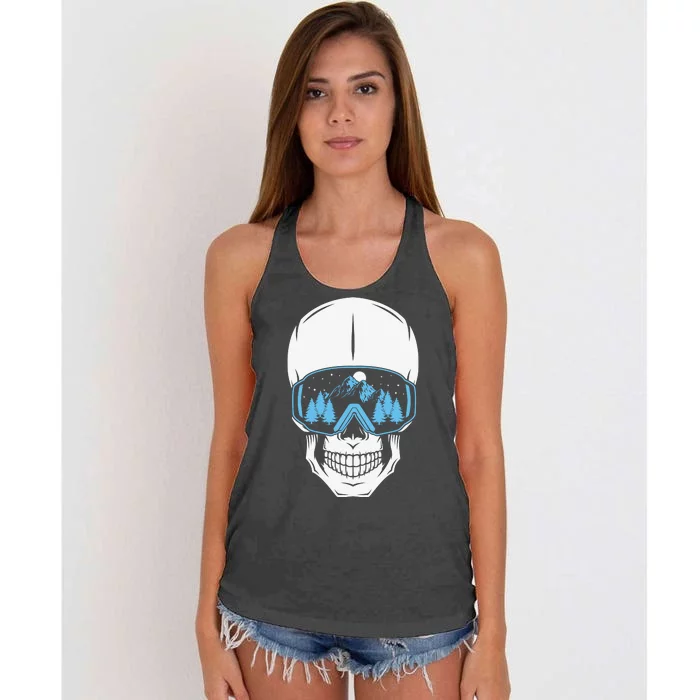 Ski Boarding Skull Women's Knotted Racerback Tank