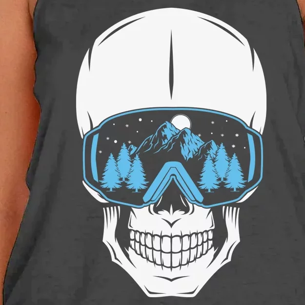 Ski Boarding Skull Women's Knotted Racerback Tank