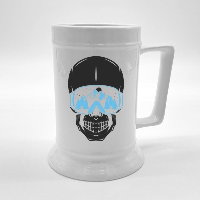 Ski Boarding Skull Front & Back Beer Stein