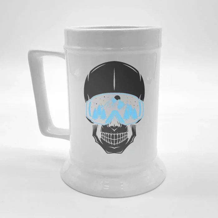 Ski Boarding Skull Front & Back Beer Stein