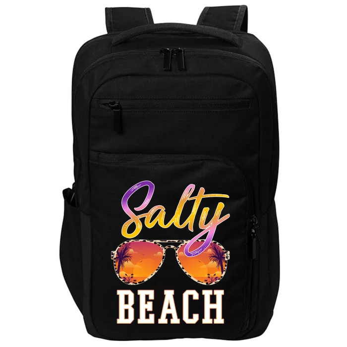 Salty Beach Sunset Vintage Glasses Impact Tech Backpack