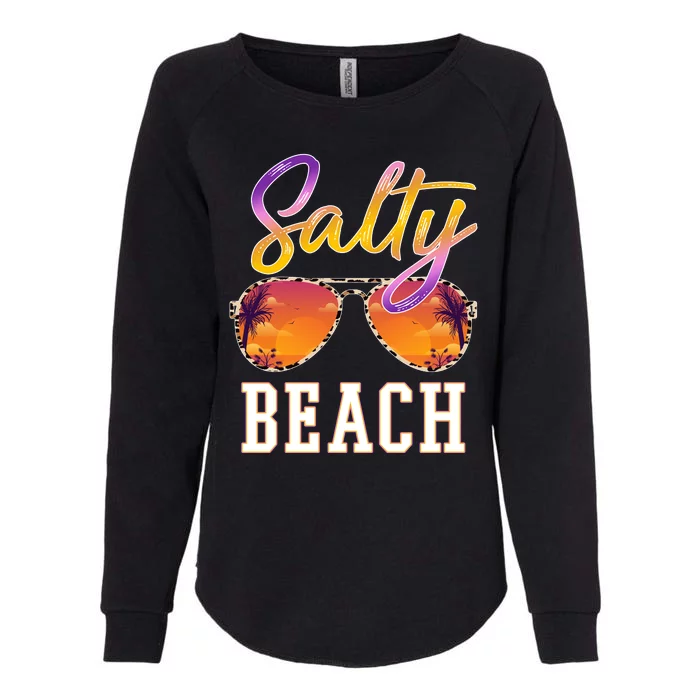 Salty Beach Sunset Vintage Glasses Womens California Wash Sweatshirt