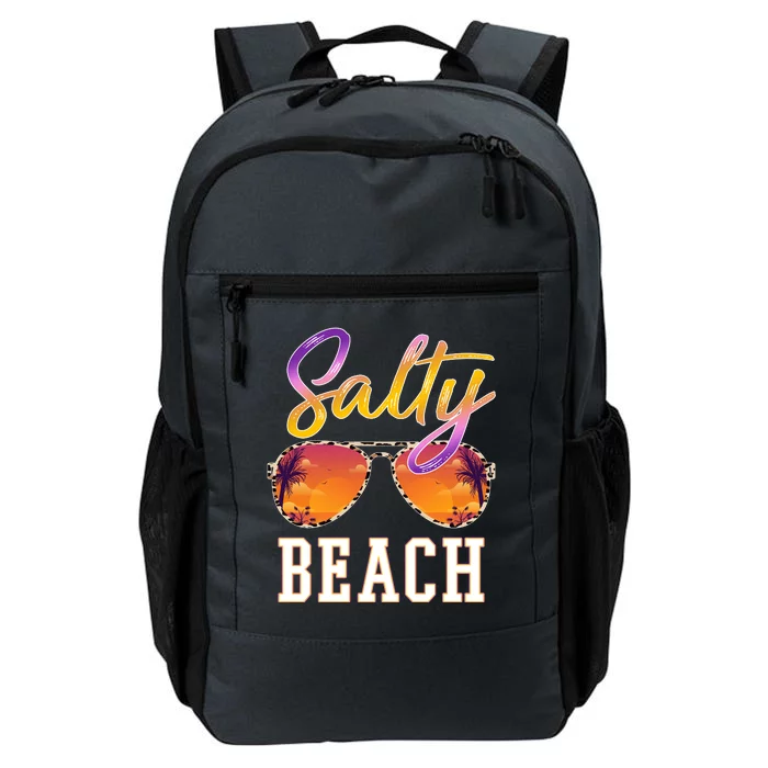 Salty Beach Sunset Vintage Glasses Daily Commute Backpack