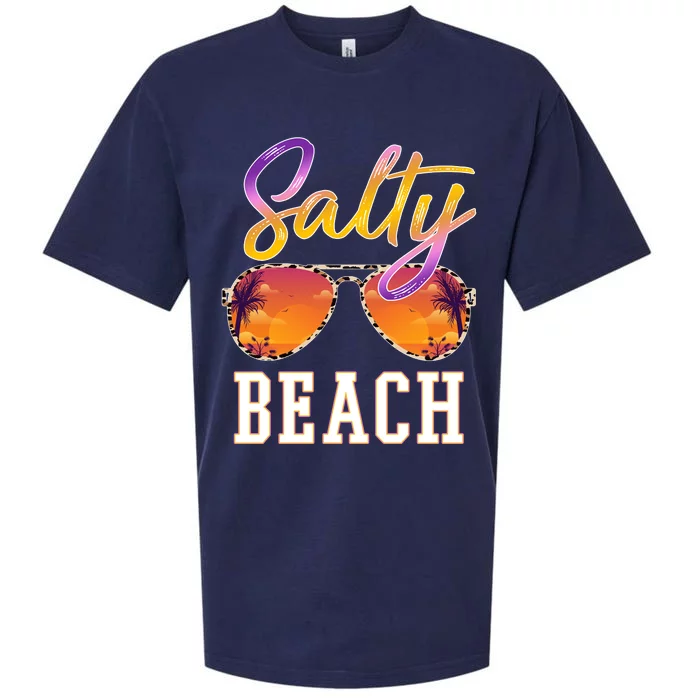 Salty Beach Sunset Vintage Glasses Sueded Cloud Jersey T-Shirt