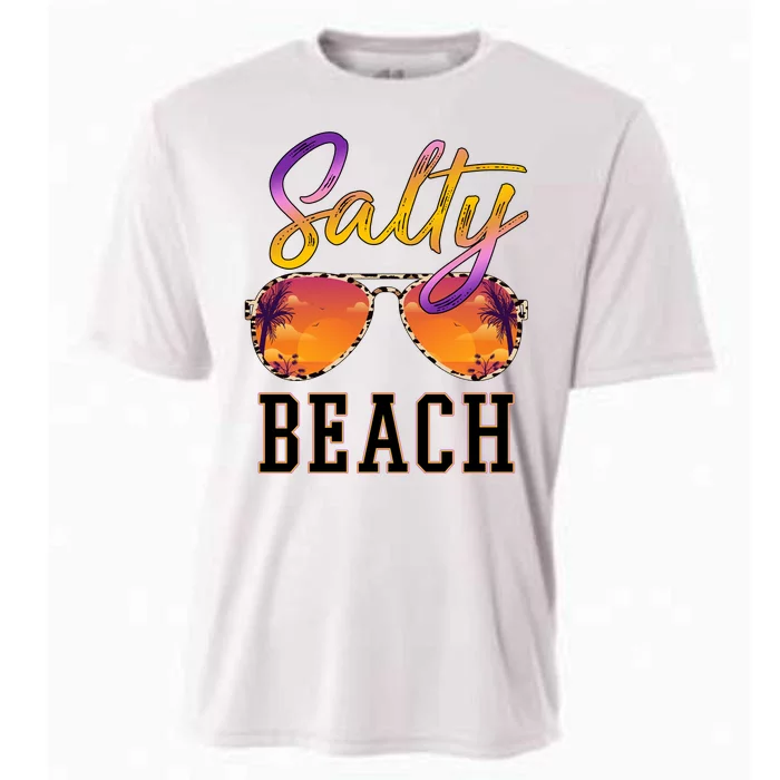 Salty Beach Sunset Vintage Glasses Cooling Performance Crew T-Shirt