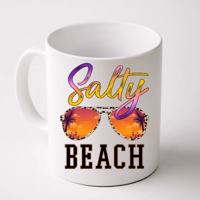 Salty Beach Sunset Vintage Glasses Front & Back Coffee Mug