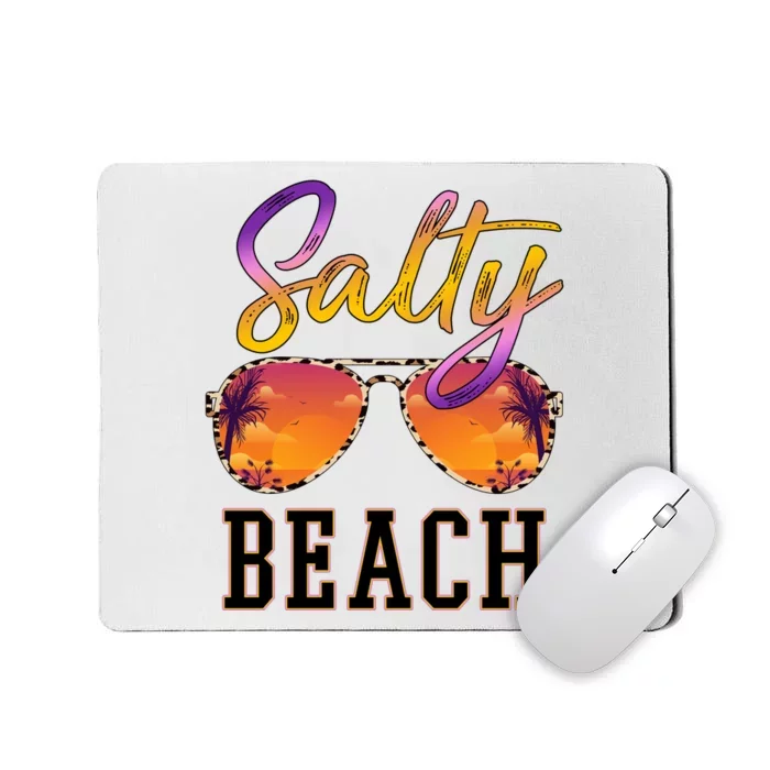 Salty Beach Sunset Vintage Glasses Mousepad