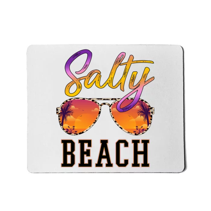 Salty Beach Sunset Vintage Glasses Mousepad