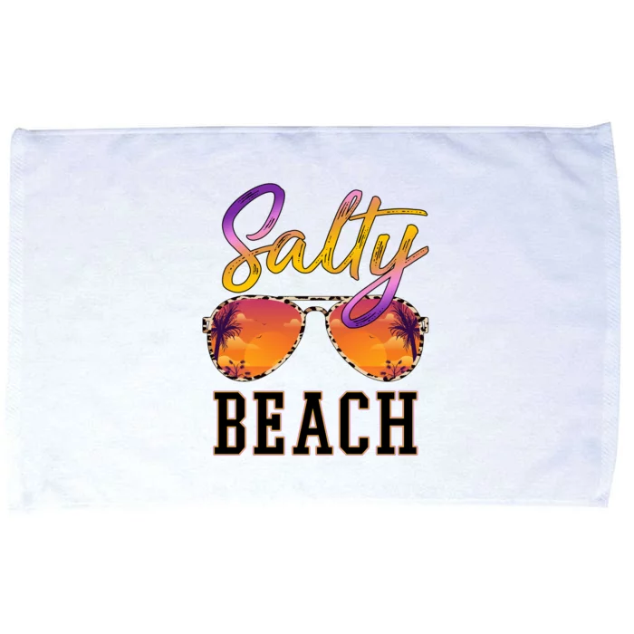 Salty Beach Sunset Vintage Glasses Microfiber Hand Towel