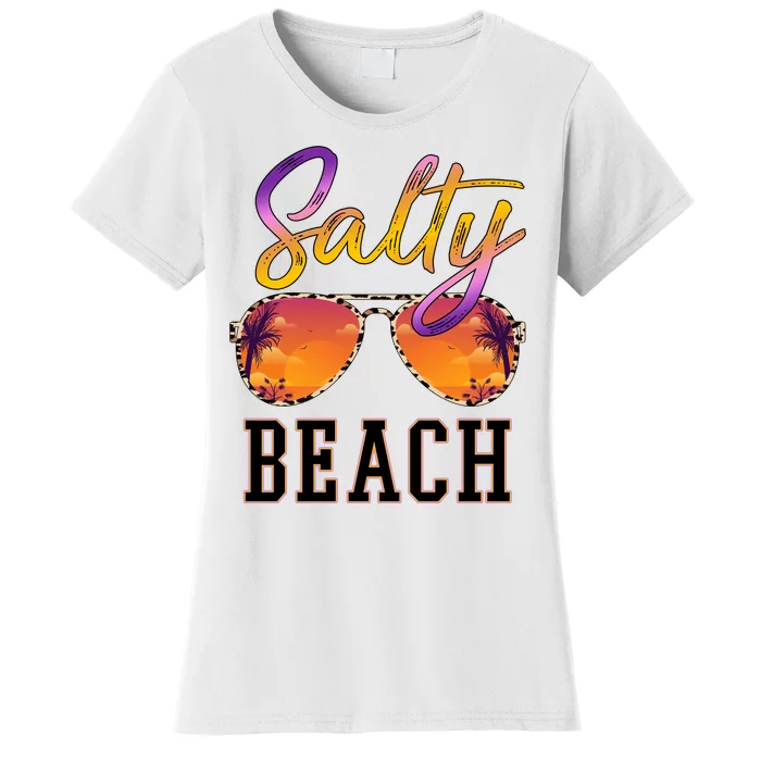 Salty Beach Sunset Vintage Glasses Women's T-Shirt