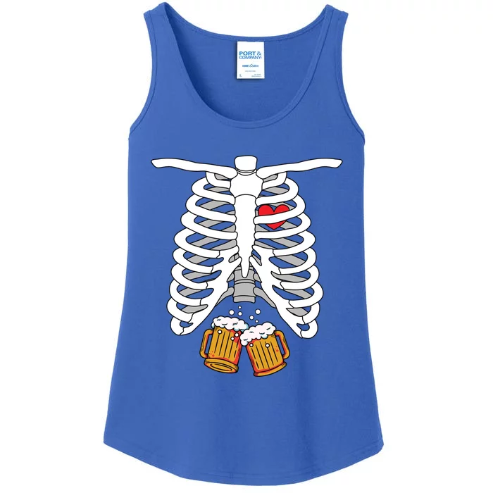 Skeleton Beer Stomach Halloween Costume Funny Dad Pregnancy Gift Ladies Essential Tank