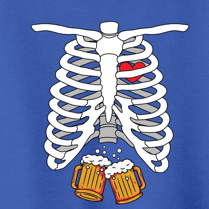 Skeleton Beer Stomach Halloween Costume Funny Dad Pregnancy Gift Toddler T-Shirt