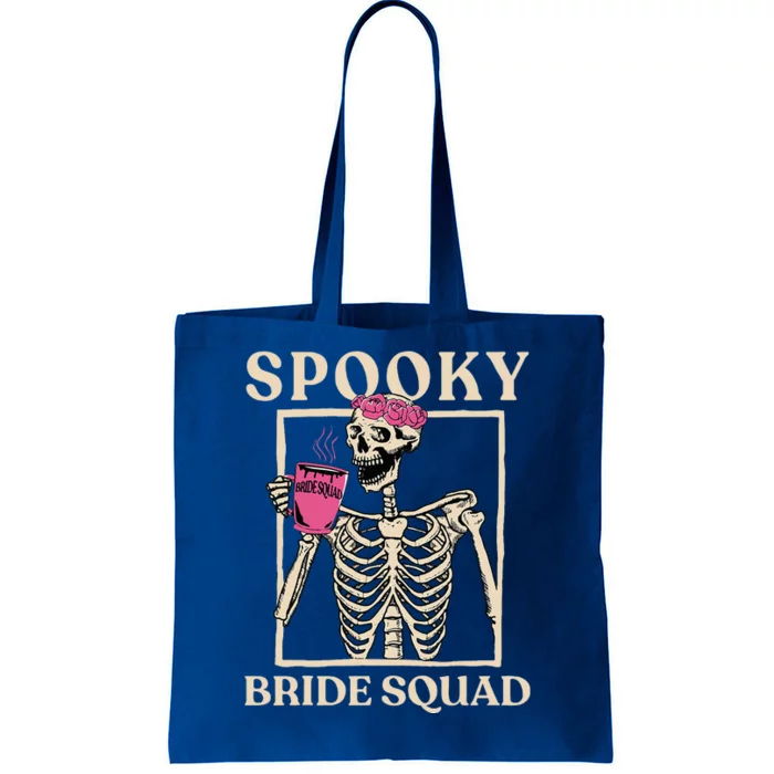 Spooky Bride Squad Skeleton Halloween Bachelorette Party Tote Bag