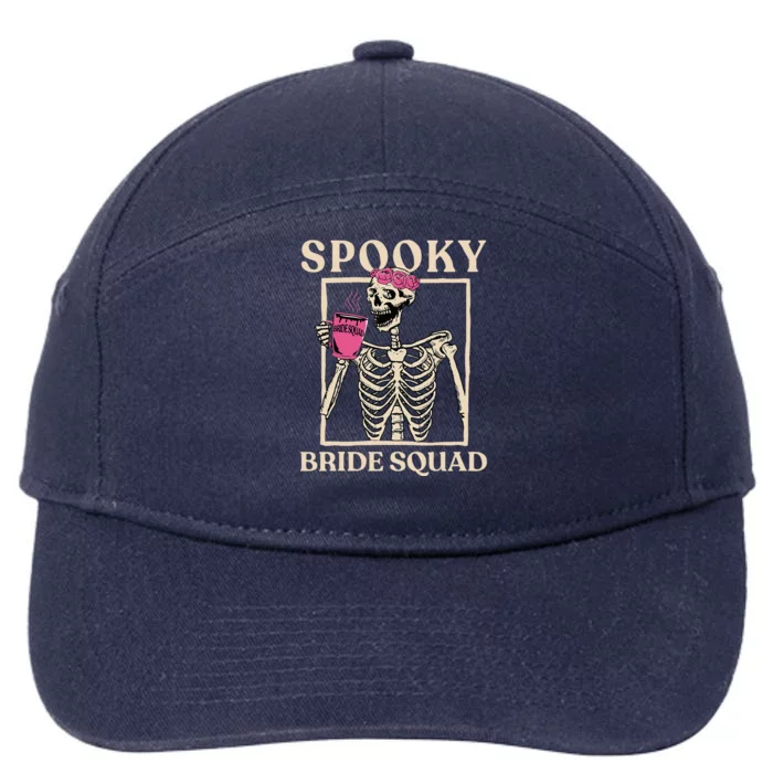 Spooky Bride Squad Skeleton Halloween Bachelorette Party 7-Panel Snapback Hat