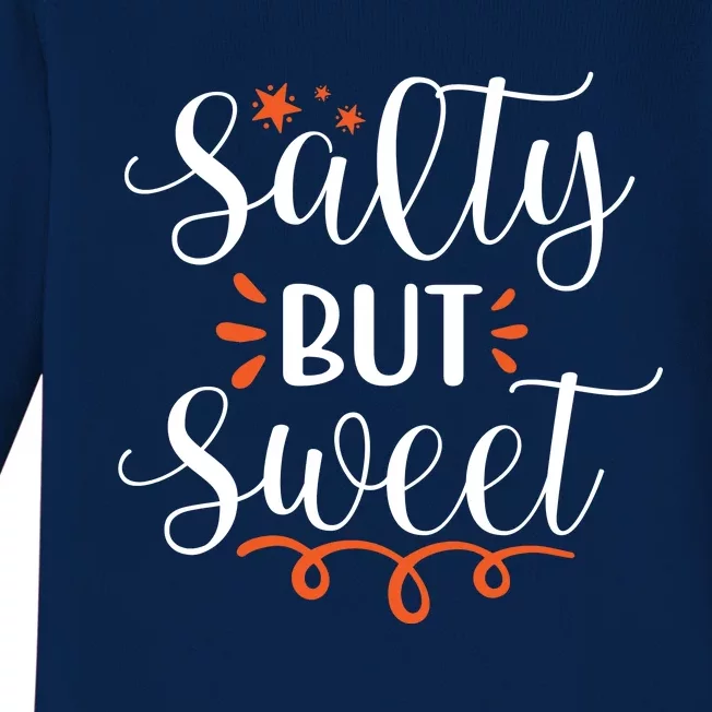 Salty But Sweet Summer Beach Baby Long Sleeve Bodysuit