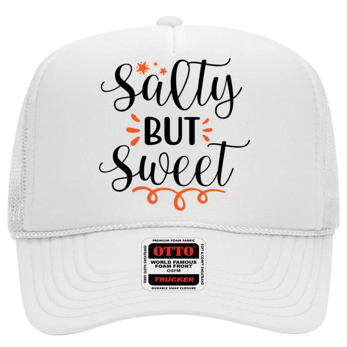 Salty But Sweet Summer Beach High Crown Mesh Trucker Hat