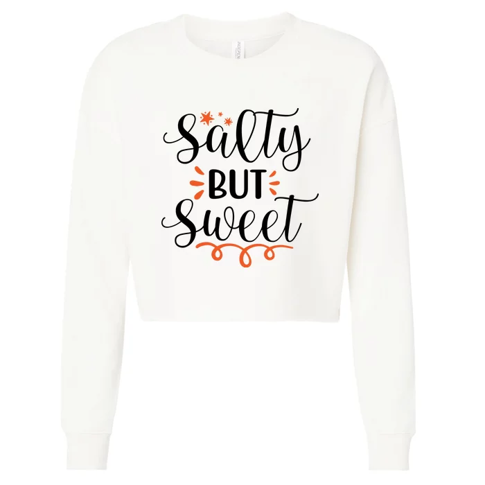 Salty But Sweet Summer Beach Cropped Pullover Crew