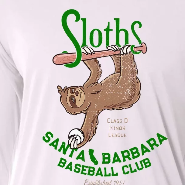 Santa Barbara Sloths Minor League Retro Baseball Team Cooling Performance Long Sleeve Crew