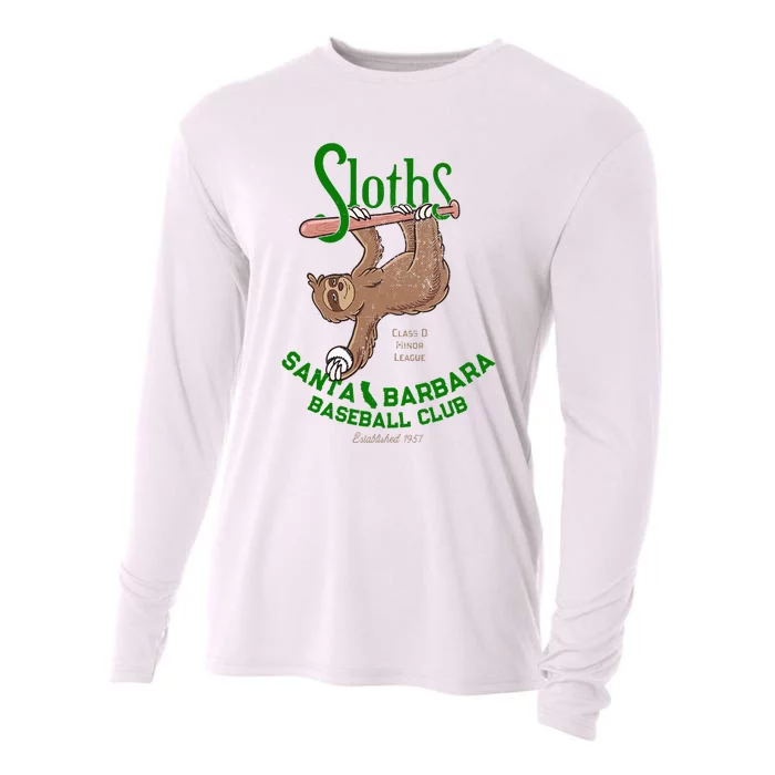 Santa Barbara Sloths Minor League Retro Baseball Team Cooling Performance Long Sleeve Crew