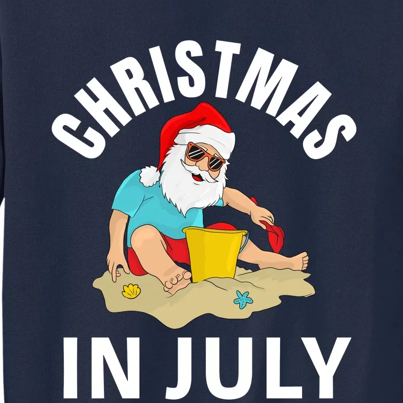 Santa Beach Summer Christmas In July Summer Tall Sweatshirt