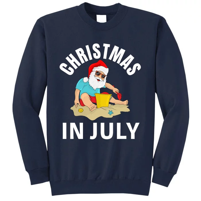 Santa Beach Summer Christmas In July Summer Tall Sweatshirt