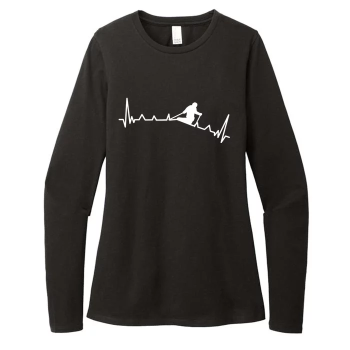 Skiing Backcountry Skier Heartbeat Ski Telemark Norway Cool Gift Womens CVC Long Sleeve Shirt