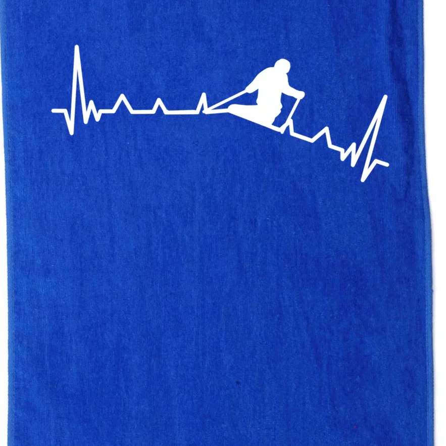 Skiing Backcountry Skier Heartbeat Ski Telemark Norway Cool Gift Platinum Collection Golf Towel