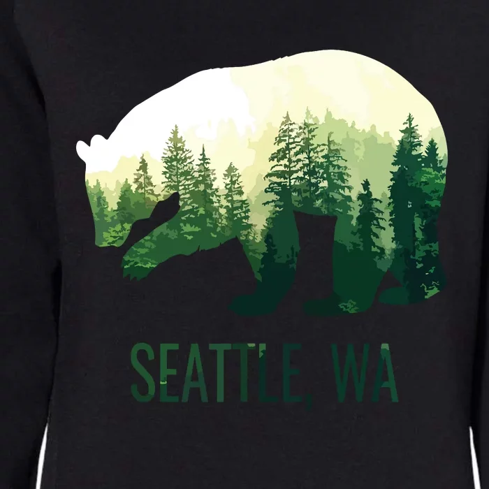 Seattle Bear State Of Washington Pacific Nw Wildlife Womens California Wash Sweatshirt