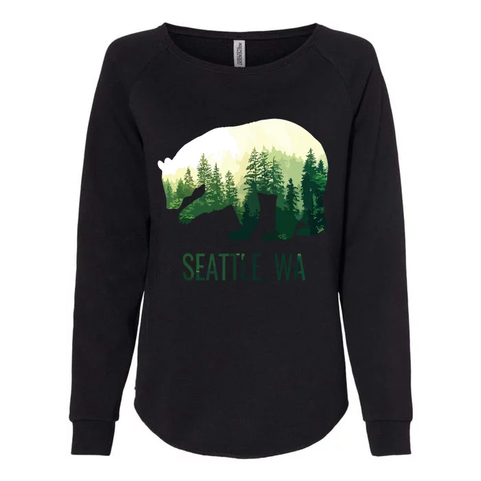 Seattle Bear State Of Washington Pacific Nw Wildlife Womens California Wash Sweatshirt