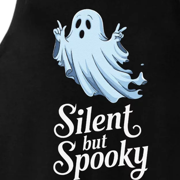 Silent But Spooky Humor For Ghost Lovers Halloween Fun Ladies Tri-Blend Wicking Tank